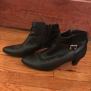 Cole Haan black leather ankle booties, size 8.5